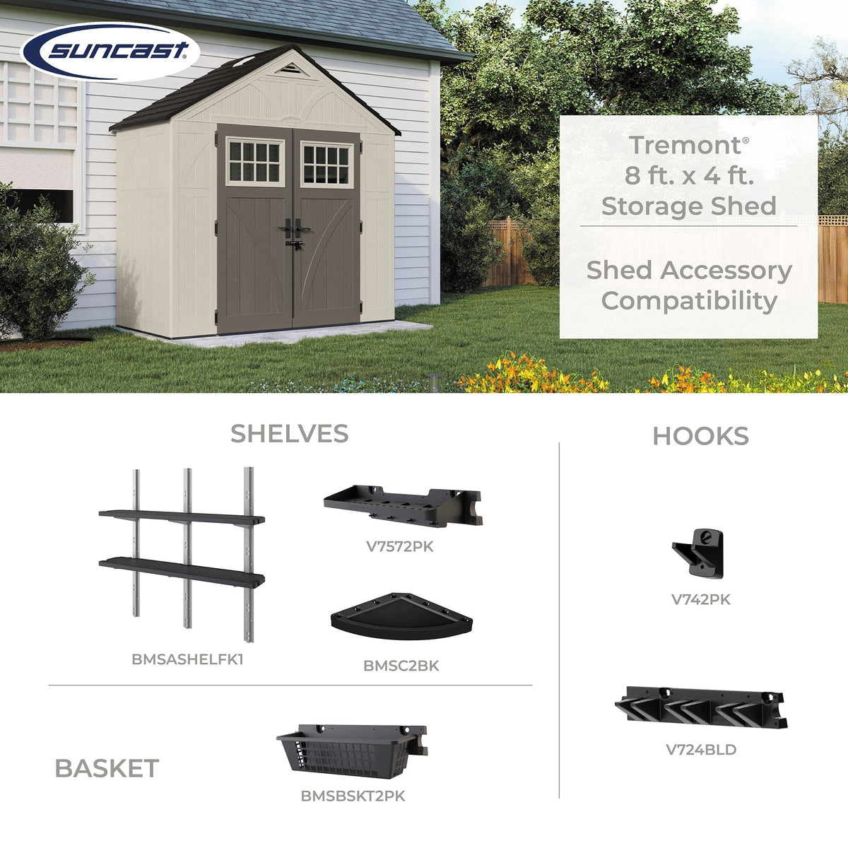 Suncast Tremont Shed 8x4