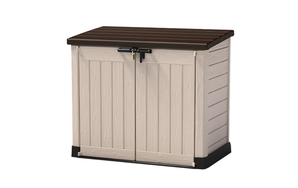Keter Store-It Out Max Outdoor Garden Storage Shed, Beige and Brown, 145.5 x 82 x 125 cm (L x H x W)