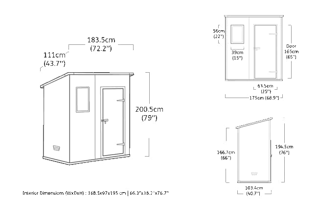 Keter Manor Outdoor Pent Single Door Garden Storage Shed 6 x 4ft Beige Brown Wood Effect