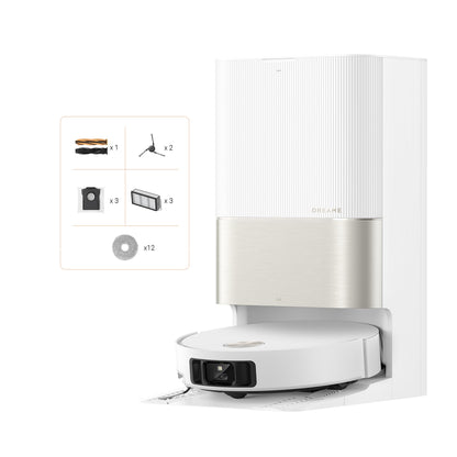 Dreame X50 Ultra Complete Robot Vacuum and Mop, 20,000Pa Suction, 6 cm Obstacle Clearance, Hot Water Mop Cleaning, White