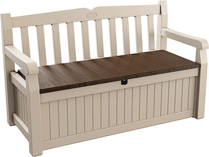 Keter Eden 265L Storage Bench - Beige And Brown