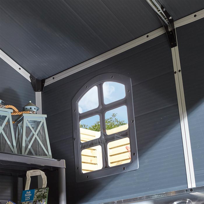 Rowlinson Airevale Apex Plastic Shed 8'x6' - Dark Grey