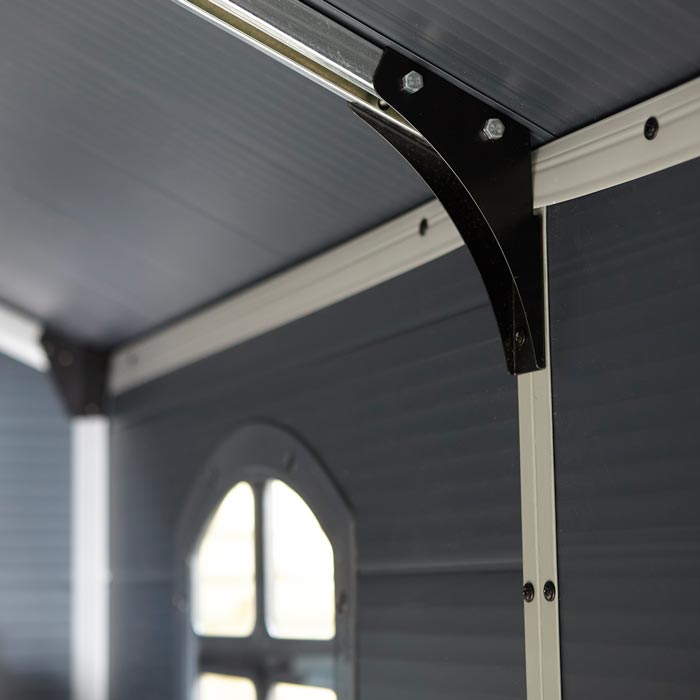 Rowlinson Airevale Apex Plastic Shed 8'x6' - Dark Grey