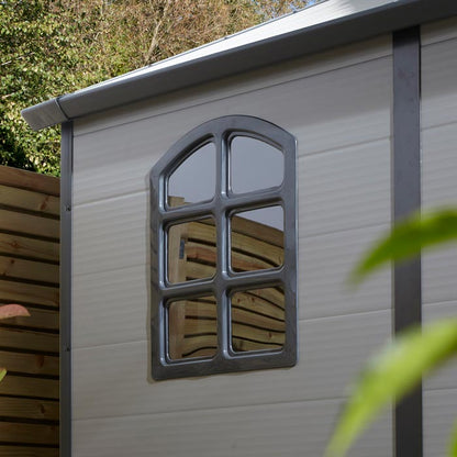 Rowlinson Airevale Apex Plastic Shed 8'x6' - Light Grey
