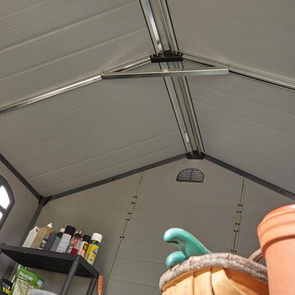Rowlinson Airevale Apex Plastic Shed 8'x6' - Light Grey