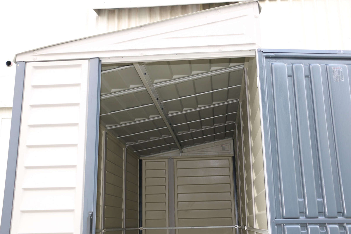 Duramax 4x10 Sidemate Shed Gray with Foundation 36725