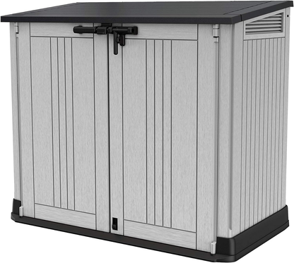 Store-It-Out Nova Outdoor Garden Storage Shed – Light Grey with Dark Grey Lid, 880L Capacity